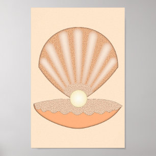 Póster Concha de ostra y Perla Sin Género