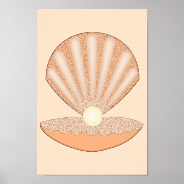 Póster Concha de ostra y Perla Sin Género (Frente)