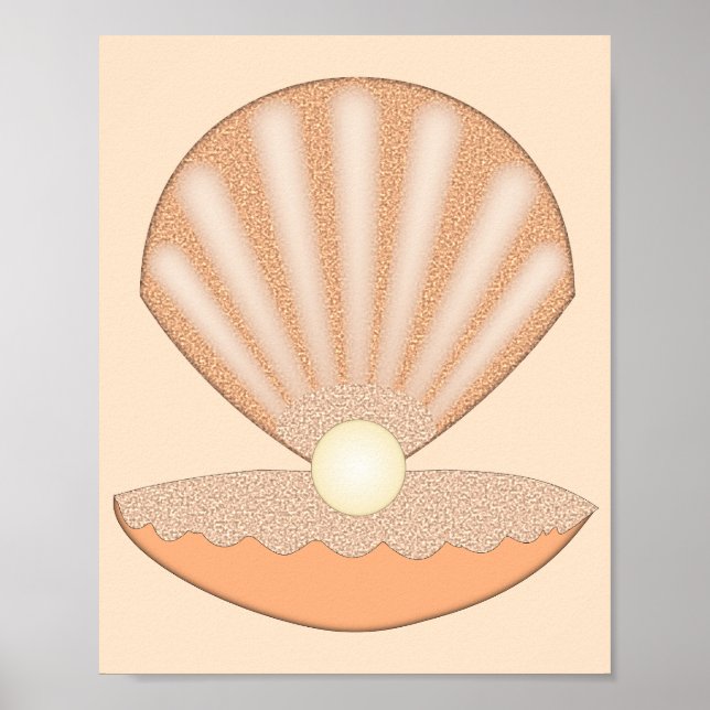 Póster Concha de ostra y Perla Sin Género (Frente)