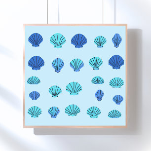 Póster Concha marina azul