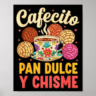 Póster concha mexicana cafecito café pan dulce hispano