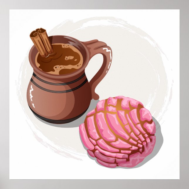 Póster Concha Pan Dulce y Champurrado Tradicional (Frente)