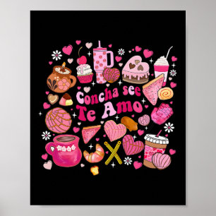 Póster Concha Te veo te amo cafecito chismoso del día de