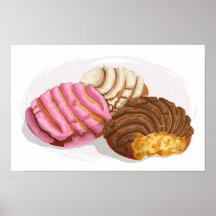 Conchas con sabor rosado Pan Dulce, choco y vainil