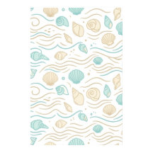 Conchas de Lagero minimalistas y olas del océano