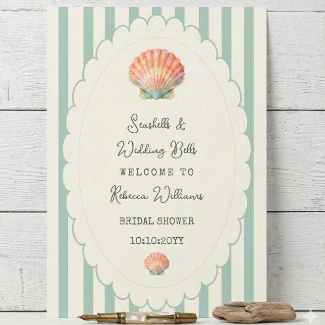 Póster Conchas marinas y campanas de boda Ducha de novia  (Subido por el creador)