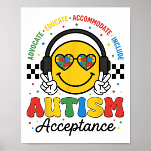 Póster Conciencia Aceptación Educación Especial Autismo P