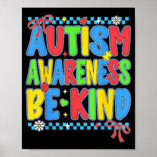Póster Conciencia autista elegante sé amable con las muje