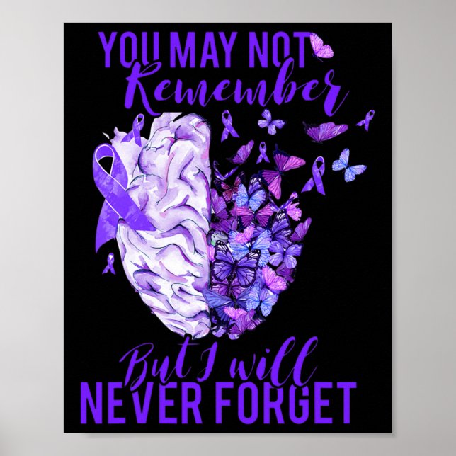 Póster Conciencia Cinta púrpura del cerebro que no puede  (Frente)