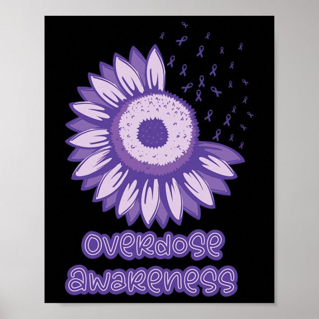 Póster Conciencia Cinta púrpura Opioide (Frente)