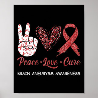 Póster Conciencia de aneurisma cerebral Paz Amor Cura Leo