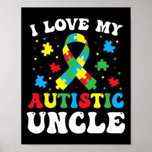 Póster Conciencia de autismo Tío Amo A Mi Tío Autista
