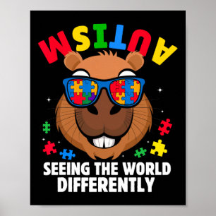 Póster Conciencia de autismo viendo el mundo de manera di