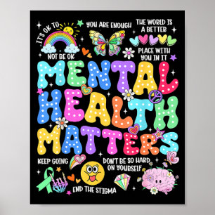 Póster Conciencia de enfermedad de salud mental cerebro h
