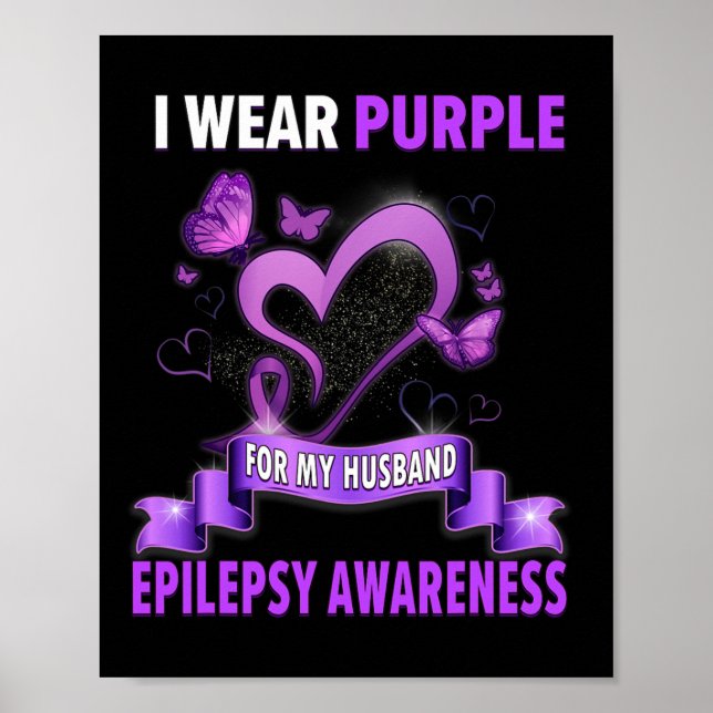 Póster Conciencia De Epilepsia Que Llevo Púrpura Para Mi  (Frente)