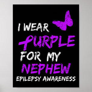 Póster Conciencia De Epilepsia Que Llevo Púrpura Por Mi C