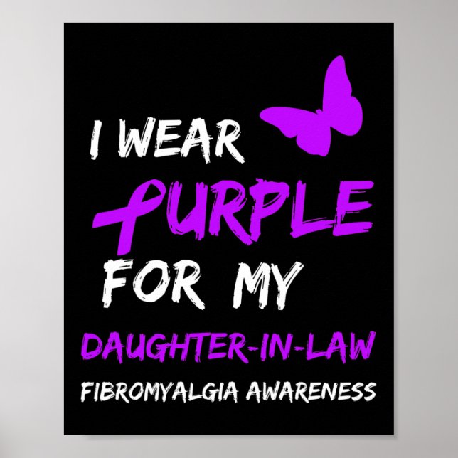 Póster Conciencia De Fibromialgia Que Uso Púrpura Por Mi  (Frente)