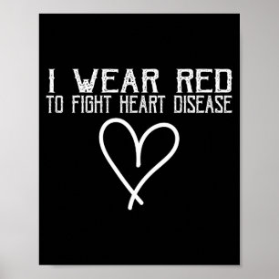 Póster Conciencia de la enfermedad cardíaca Llevo rojo pa