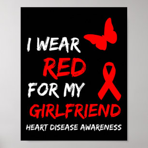 Póster Conciencia de la enfermedad cardíaca Llevo rojo po