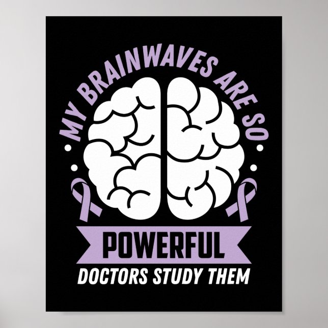 Póster Conciencia de la epilepsia Mis ondas cerebrales so (Frente)