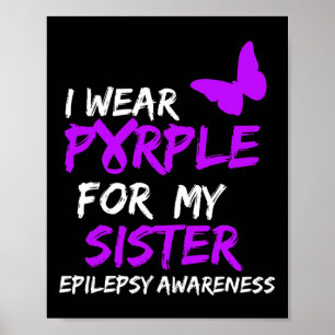 Póster Conciencia De La Epilepsia Que Llevo Púrpura Para 