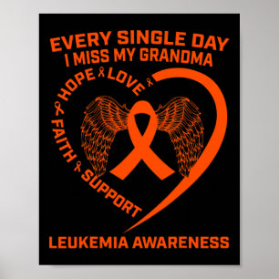 Póster Conciencia De La Leucemia Cardíaca De Cinta En Mem