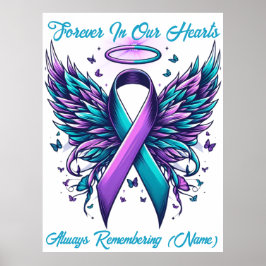 Póster Conciencia de la pérdida por suicidio en memoria p