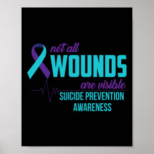 Póster Conciencia de la prevención del suicidio en cinta