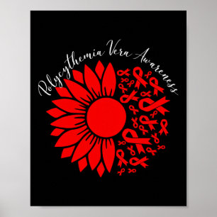 Póster Conciencia de policitemia vera girasol rojo Mpn sa