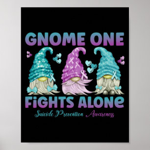 Póster Conciencia de Prevención de Gnome Uno Lucha Solo