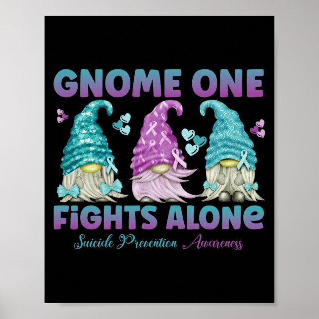 Póster Conciencia de Prevención de Gnome Uno Lucha Solo (Frente)