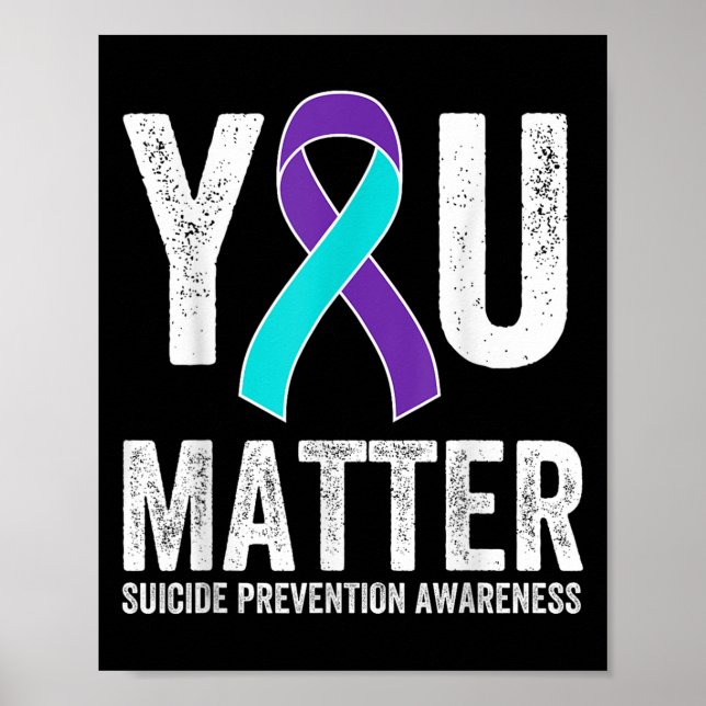 Póster Conciencia de Prevención del Suicidio Cinta Morada (Frente)
