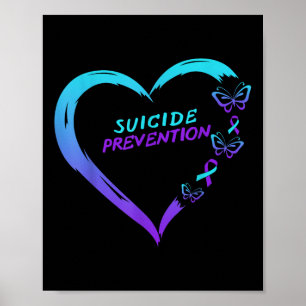 Póster Conciencia de Prevención del Suicidio de Mariposa 