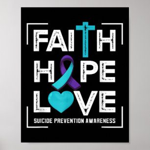 Póster Conciencia de Prevención del Suicidio Fe Esperanza