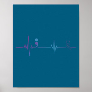 Póster Conciencia de Prevención del Suicidio Punto y coma