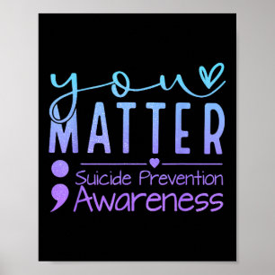 Póster Conciencia de Prevención del Suicidio Punto y coma