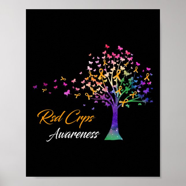 Póster Conciencia de RSD de cinta de árbol CRPS (Frente)