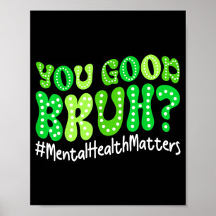 Póster Conciencia de Salud Mental Retro Groovy You Good B