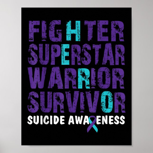 Póster Conciencia de salud mental sobre suicidio de super (Frente)