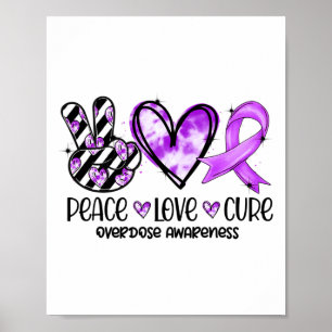 Póster Conciencia de sobredosis de cura de amor y paz