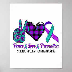 Póster Conciencia de suicidio de mujeres de paz amor vida