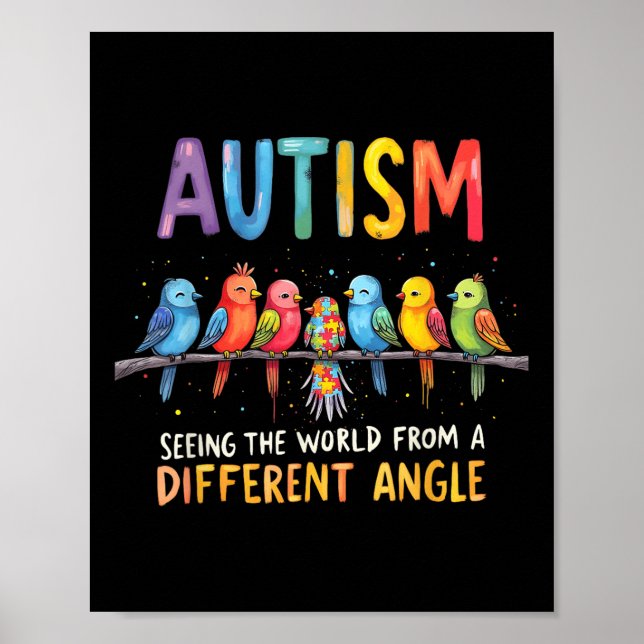 Póster Conciencia del autismo Diferentes ángulos Neurodiv (Frente)