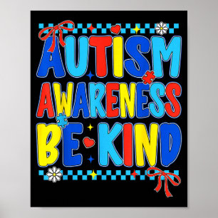 Póster Conciencia del autismo elegante sé amable con las 