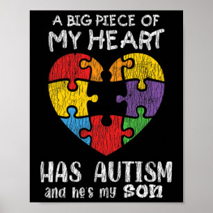 Póster Conciencia del autismo Mamá papá padres niños auti