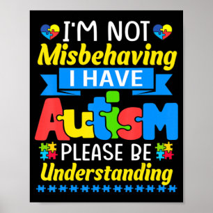 Póster Conciencia del autismo No me estoy portando mal, t