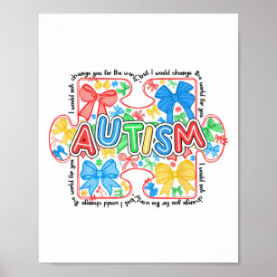Póster Conciencia del autismo No te cambiaría por quién
