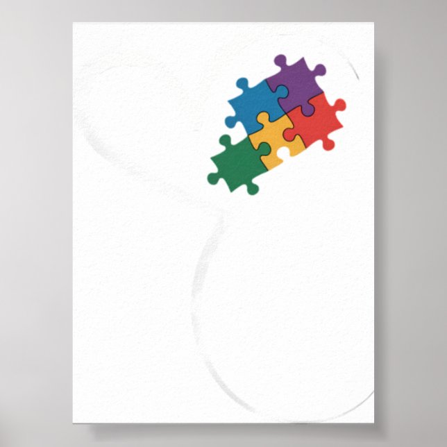 Póster Conciencia del Autismo Rompecabezas Amor (Frente)