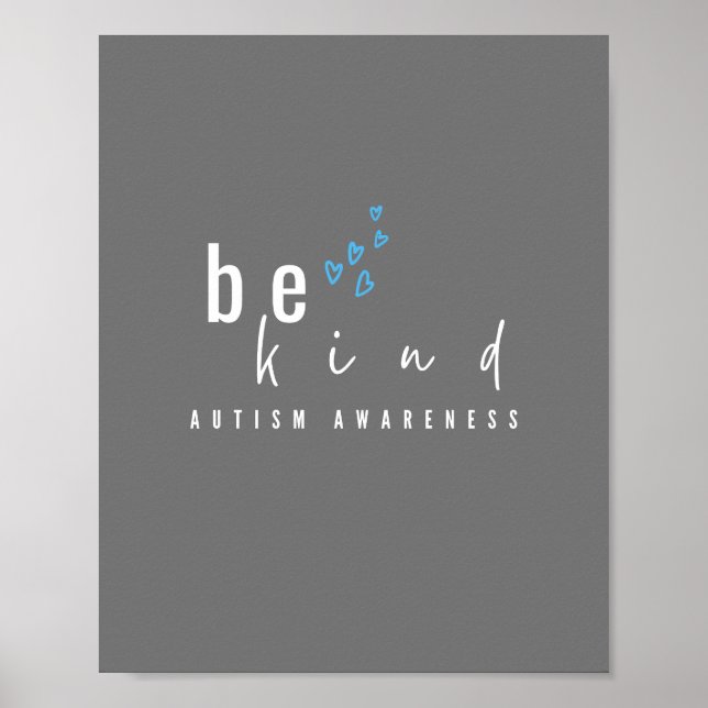 Póster conciencia del autismo. sean amables. Poster e imp (Frente)