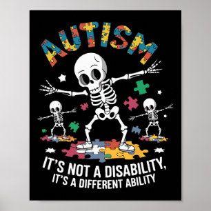 Póster Conciencia del autismo - Skeleton Dabbing Niños au