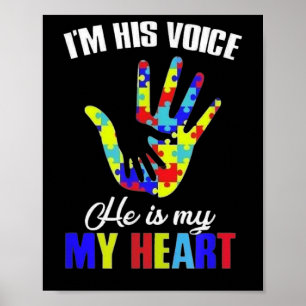 Póster Conciencia del autismo - Soy Su Voz, Mano Infantil